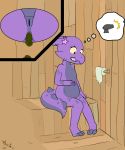  anus bathroom butt clitoris feces female genitals hi_res hidden_camera inside_toilet kobold outhouse pussy scat toilet tp upset_stomach 