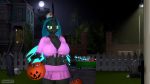  16:9 3d_(artwork) 4k absurd_res anthro anthrofied arthropod big_breasts bottomwear breasts changeling clothing digital_media_(artwork) dongly12 female friendship_is_magic halloween hasbro hi_res holidays moon my_little_pony night nurse queen_chrysalis_(mlp) skirt solo tombstone widescreen 