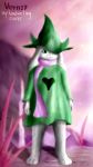  absurd_res anthro artist_vern27 clothing cute_face deltarune fur green_clothing green_eyes hat headgear headwear hi_res male ralsei robe solo vern27 video_games white_body white_fur 