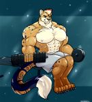  bulge canid canine cheetah curling danji-isthmus felid feline fox hi_res hybrid hyper mammal muscular tagme weights 