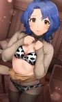  bra breast_hold cleavage hanamasa_ono pantsu pantyhose shirt_lift skirt_lift sweater the_idolm@ster the_idolm@ster_million_live! toyokawa_fuuka 