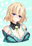  1girl absurdres bare_shoulders blonde_hair blue_eyes breasts choujigen_game_neptune cleavage detached_collar highres large_breasts neptune_(series) short_hair vert 