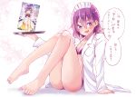  bokutachi_wa_benkyou_ga_dekinai bra cleavage feet kominami_asumi maid open_shirt pantsu tsutsui_taishi 