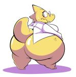  alphys anthro big_breasts big_butt blush bodily_fluids bottomless breasts buckteeth butt clothed clothing coat embarrassed eyewear female glasses hotcakehound huge_butt huge_hips huge_thighs lab_coat lizard looking_at_viewer looking_back nervous non-mammal_breasts obese obese_anthro obese_female overweight overweight_anthro overweight_female rear_view reptile scales scalie simple_background solo standing sweat teeth thick_tail thick_thighs topwear undertale video_games wavy_mouth wide_hips yellow_body yellow_scales 