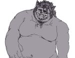  2021 anthro belly exe_exem eyewear glasses humanoid_hands kemono male mammal moobs overweight overweight_anthro overweight_male simple_background solo suid suina sus_(pig) white_background wild_boar 