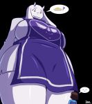  ? anthro blazbaros bovid caprine dessert duo female food goat human low-angle_view macro male mammal overweight overweight_female pie protagonist_(undertale) size_difference toriel undertale video_games 