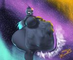  belly big_belly big_breasts big_butt black_body breasts butt chubby_female cosmic_being digestion female hair huge_breasts huge_butt humanoid imprint larger_female remnartx size_difference slightly_chubby starstrikex thick_thighs vore yinwa 