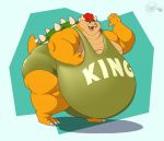 3_toes 4_fingers anthro belly big_belly big_butt bowser butt dralffeine fingers hair horn huge_butt huge_thighs hyper hyper_belly male mario_bros morbidly_obese morbidly_obese_anthro morbidly_obese_male muscular muscular_anthro muscular_male nintendo obese obese_anthro obese_male open_mouth overweight overweight_anthro overweight_male red_hair scalie shell solo spiked_shell spiked_tail spikes spikes_(anatomy) thick_thighs toes video_games 