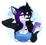  2021 5_fingers alpha_channel anthro black_hair breasts canid canine canis clothed clothing digital_media_(artwork) ei-ka eyebrows eyelashes female fingers hair mammal purple_eyes smile solo wolf 