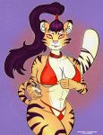  anthro bikini breasts clothing felid feline female hi_res mammal mazinga669 nude simple_background swimwear 