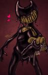  &lt;3 2020 bendy_and_the_ink_machine bendy_the_dancing_demon black_body bow_tie demon dripping erection genitals grin hi_res humanoid magnta male monster mostly_nude not_furry penis portrait smile solo standing three-quarter_portrait video_games 