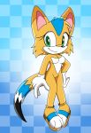  anthro canid canine fan_character female fennec fox fur green_eyes hi_res kalima_the_fennec_(fan_character) mammal multicolored_body multicolored_fur simple_background smile solo sonic_the_hedgehog_(series) sonictheedgehog two_tone_body two_tone_fur 