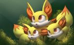  2021 absurd_res ambiguous_gender auroriia digital_media_(artwork) dipstick_tail fennekin feral fur hi_res inner_ear_fluff multicolored_tail nintendo orange_eyes pok&eacute;mon pok&eacute;mon_(species) trio tuft video_games yellow_body yellow_fur 