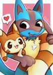  &lt;3 anime cuddling fan_character furret gaming hi_res lucario nintendo pkmnfanart pok&eacute;mon pok&eacute;mon_(species) pokemonart pokemonfanart video_games 