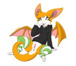  anthro anus chiropteran clothing dust:_an_elysian_tail female fidget genitals halbean hoodie legwear looking_at_viewer mammal nimbat open_mouth paws pussy raised_paw sitting smile solo spread_legs spreading teeth thigh_highs topwear video_games wings 