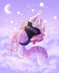  anthro clothing cloud felid female hair hi_res mammal marzipan_(spottedtigress) moon pantherine solo spottedtigress star tiger 
