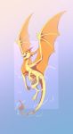  2021 absurd_res claws digital_media_(artwork) dragon hi_res horn icelectricspyro membrane_(anatomy) membranous_wings open_mouth orange_body orange_scales scales scalie spines teeth western_dragon wings 