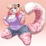  anthro breasts cleavage clothed clothing felid female hair hi_res mammal marzipan_(spottedtigress) pantherine solo spottedtigress tiger 