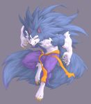  anthro biceps blue_body canid canine canis capcom captainjohkid darkstalkers fur hair hi_res jon_talbain male mammal muscular muscular_male video_games were werecanid werecanine werewolf white_body 