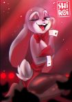  anthro breasts butt clothed clothing disney female fur grey_body grey_fur group judy_hopps lagomorph leporid mammal one_eye_closed open_mouth open_smile rabbit red_theme rin_tyan silhouette smile solo_focus wink zootopia 