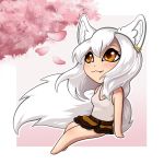  :3 amber_eyes animal_humanoid canid canid_humanoid canine canine_humanoid clothing ear_piercing female fur hair hi_res humanoid light_body light_skin mammal mammal_humanoid piercing ranara simple_background solo white_body white_fur white_hair wolf_humanoid 
