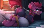  2021 absurd_res anus ass_up bdsm bit_gag blue_eyes bondage bound broken_horn chest_tuft clothing equid equine eye_scar facial_scar female feral friendship_is_magic gag genitals hasbro hi_res horn mammal my_little_pony my_little_pony:_the_movie_(2017) puffy_anus pussy quadruped ring_gag scar skinsuit solo tempest_shadow_(mlp) tight_clothing tuft unicorn yakovlev-vad 