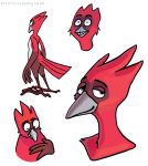  anthro avian avio beak feathers headshot_portrait hi_res humor looking_at_viewer male portrait rear_view silly simple_background sketch smile smirk standing tail_feathers 