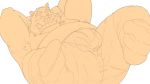  2021 anthro belly bulge clothing eto1212 eyes_closed hi_res kemono male mammal overweight overweight_anthro overweight_male simple_background sketch solo suid suina sus_(pig) underwear white_background wild_boar 