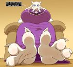  3_toes anthro big_breasts bovid breasts caprine claws english_text feet female foot_fetish foot_focus goat hi_res huge_breasts mammal soles solo text toe_claws toes toriel undertale video_games zp92 