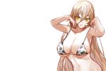  bikini blonde_hair breasts cleavage close fang long_hair navel nijisanji nui_sociere pupps sketch swimsuit third-party_edit underboob white yellow_eyes 