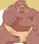  0119_muu 2021 anthro balls belly blush genitals hi_res kemono male mammal moobs musk nipples overweight overweight_male penis solo suid suina sumo sus_(pig) wild_boar 