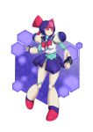  5_fingers absurd_res android bottomwear bow_ribbon brass_(medabots) clothed clothing digital_media_(artwork) female fingers gun hi_res humanoid machine medabots monotone_eyes multicolored_body multicolored_clothing multicolored_skin navel not_furry pale_skin pink_eyes purple_body purple_bottomwear purple_clothing purple_skin purple_skirt ranged_weapon red_ribbon robot robot_humanoid sailor_collar serafuku simple_background skirt solo teal_skin video_games weapon white_clothing yuuyatails 