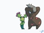  4:3 ambiguous_gender animated anthro big_butt butt butt_bump butt_jiggle duo excadrill female hip_check huge_butt humanoid male maractus nintendo pok&eacute;mon pok&eacute;mon_(species) potoobrigham shaking_butt short_playtime simple_background spots surprise video_games white_background 