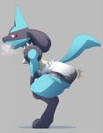  ambiguous_gender breath diaper feces hi_res lucario messing messy_diaper nintendo panting pok&eacute;mon pok&eacute;mon_(species) pooping scat soiling solo video_games xepher777 