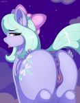  2021 absurd_res animal_genitalia animal_pussy anus butt cutie_mark equid equine equine_pussy eyebrows eyelashes female feral flitter_(mlp) friendship_is_magic genitals hasbro hi_res looking_at_viewer mammal my_little_pony negasun pegasus pussy rear_view solo wings 