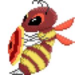  1:1 4_arms alpha_channel ambiguous_gender apacies_(game) arthropod bee beefender big_eyes direphon_(artist) eyeliner fak&eacute;mon flower hymenopteran insect low_res makeup multi_arm multi_limb plant red_body shield small_wings solo stinger stripes wings yellow_body 