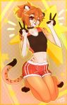  anthro clothed clothing digital_media_(artwork) felid feline fur girly hair hi_res leonifa looking_at_viewer male mammal one_eye_closed simple_background smile solo tongue tongue_out wink 