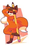  2:3 alpha_channel anthro big_breasts big_butt breasts brown_body brown_fur butt canid canine chie(nicoolvick) dancing digital_media_(artwork) dot_eyes featureless_breasts featureless_feet female fox fur fur_tuft hi_res looking_at_viewer looking_back mammal mininongg orange_body orange_fur pencil_(object) pixel_(artwork) pole pole_dancing shaded simple_background simple_eyes simple_shading tuft 