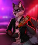  2020 5_fingers absurd_res anthro clothed clothing digital_media_(artwork) eyebrows eyelashes fingers hi_res looking_at_viewer male mammal manika_nika procyonid purple_eyes raccoon smile solo 