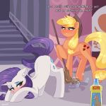  absurd_res applejack_(mlp) ass_up blush cleaning_tool duo equid equine female female/female feral friendship_is_magic hi_res horn looking_back mammal mop my_little_pony rarity_(mlp) unicorn xjenn9 