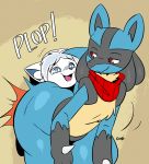 against_wall alolan_vulpix ambiguous/ambiguous ambiguous_gender bent_over blue_body blue_eyes blue_fur butt canid canine duo fur hi_res joaoppereiraus lucario mammal nintendo pok&eacute;mon pok&eacute;mon_(species) pressing_against red_eyes regional_form_(pok&eacute;mon) scarf size_difference video_games white_body white_fur 