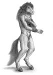  5_fingers abs absurd_res animal_genitalia anthro balls black_and_white clothing digitigrade equid equine fingers flaccid fully_sheathed fur genitals graphite_(artwork) hi_res horse looking_at_viewer male mammal mane monochrome navel nude pencil_(artwork) penis pubes scalywanderer sheath shirt shy simple_background solo t-shirt topwear traditional_media_(artwork) undressing white_background 