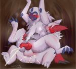  absol absurd_res anal anal_penetration anthro balls bodily_fluids cum cum_inside cum_on_balls cum_while_penetrated duo feral genital_fluids genitals hi_res male male/male nintendo orgasm orgasm_face penetration pok&eacute;mon pok&eacute;mon_(species) red_cheeks sousaku video_games zangoose 