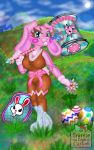  10:16 absurd_res anthro big_breasts breasts clothed clothing cubicgames digital_media_(artwork) female fluffy fully_clothed hi_res humanoid lagomorph leporid looking_at_viewer mammal meadow pixelgun3d_(game) rabbit rodent smile solo standing teddy_(disambiguation) walking 