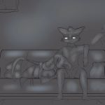  1:1 animated bouncing_breasts breast_groping breasts casual_exposure circe cozy detailed_background duo falling_asleep female genitals inside male male/female mammal petting procyonid pussy raccoon reptile ruanshi ruanshi_(oc) scalie short_playtime sitting snake 
