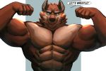  2020 abs anthro biceps big_muscles canid canine canis fur hi_res male mammal muscular muscular_anthro muscular_male o_reowoof pecs simple_background solo wolf 