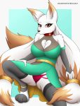  amber_eyes anthro asian_clothing big_breasts bottomwear breasts candid canid canine cleavage cleavage_cutout clothed clothing collar diamondstorm dipstick_ears dipstick_hair dipstick_tail east_asian_clothing female fox fur hair hi_res japanese_clothing kimono legwear long_hair looking_at_viewer mammal multicolored_ears multicolored_tail panties renard_(homura_kasuka) simple_background skirt solo spread_legs spreading thigh_highs underwear white_body white_fur 