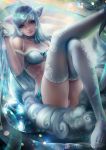  alolan_vulpix animal_ears anthropomorphization axsens bra cameltoe pantsu pokemon thighhighs 