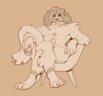  ambiguous_gender anthro caraid chair crossed_legs drinking furniture hi_res muscular muscular_ambiguous muscular_anthro pinup pose sensual sitting solo teasing wide_hips wide_shoulders 