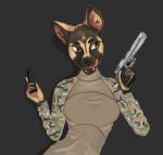  absurd_res anonymous_artist anthro canid canine canis clothed clothing desert_eagle digital_media_(artwork) domestic_dog female fully_clothed fur gun handgun herding_dog hi_res malinois_dog mammal military multicam multicolored_body multicolored_fur open_mouth pastoral_dog pistol ranged_weapon shaded sheepdog solo teeth teeth_showing tongue tongue_out weapon 